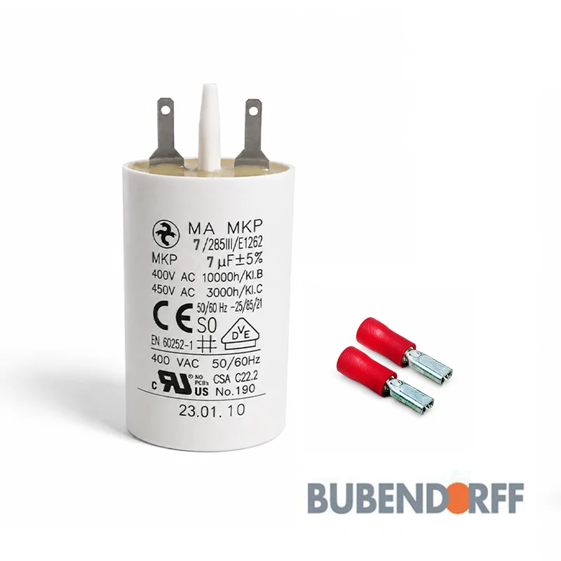 Condensateur permanent 7 µF pour moteurs volets roulants Bubendorff