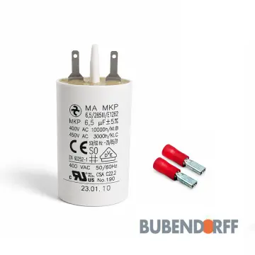 Condensateur permanent 6 5 µF pour moteurs volets roulants Bubendorff