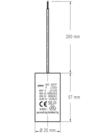 Condensateur permanent Comar de 4,0 µF à câble